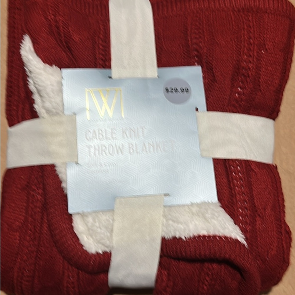 Women's Red Cable Knit Sweater